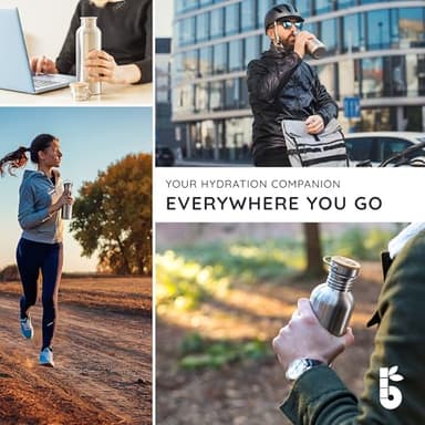 Bambaw Stainless Steel Water Bottles 32 oz, Non-insulated Single Wall Metal Water Bottle Stainless Steel, Reusable & Eco Friendly, Dishwasher Safe – Silver - Image 6