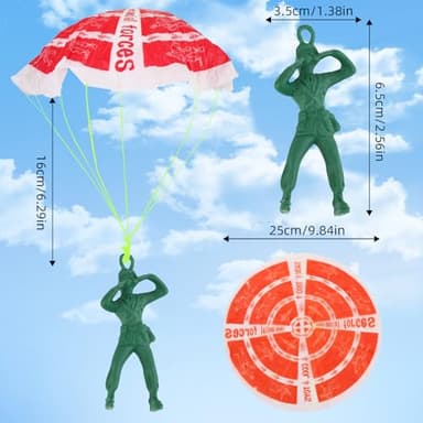 Manmel 40PCS Parachute Toy, Outdoor Flying Toy for Kids 3 4 5 6 7 8 9, Mini Paratroopers Army Parachute Flying Throwing Outside Toys for Toddlers, Boys, Girls, Party Favors, Goodie Bag Stuffers - Image 2