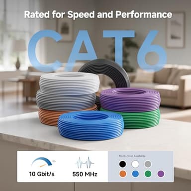 Cable Matters [UL Listed] 10Gbps in-Wall (CM) Rated 23AWG Bare Copper Cat 6 Cable - 500ft, Solid, UTP Cat6 Bulk Ethernet Cable, Cat6 Ethernet Cord, Blue - Image 3
