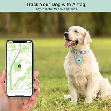 Dog Collar and Leash Set with AirTag Holder,Adjustable Dog Collars with Quick Release Metal Buckle,Flowers Patterns with Soft Padded for Small Medium Large Dogs - Image 4