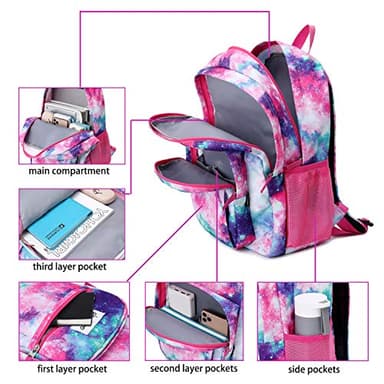 abshoo Womens Floral School Backpack For College Teen Girls Water Resistant Bookbag (Floral Purple) - Image 4