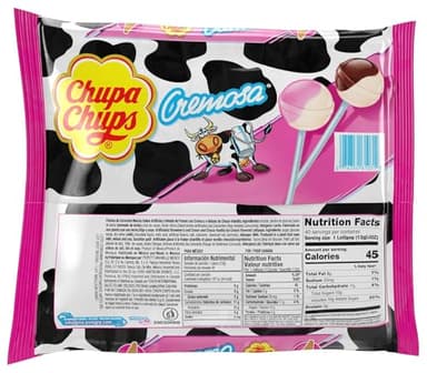 Chupa Chups Cremosa Lollipop Assortment, 2 Ice Cream Flavors, Individually Wrapped Candy for Kids, 10.5 Oz Bag (25 Suckers) - Image 2