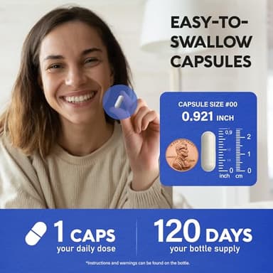 Magnesium Glycinate 500 mg - Chelated Supplement - 98% High Absorption - Support for Sleep, Muscle & Heart Health - Made in USA, Lab Tested & Non-GMO - 120 Capsules - Image 7