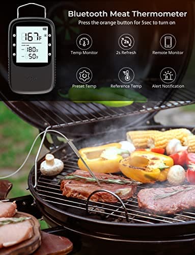 Govee Bluetooth Meat Thermometer, Wireless Meat Thermometer for Smoker Oven, Digital Grill Thermometer with 6 Probes, Timer Mode, Smart LCD Backlight BBQ Thermometer for Cooking Turkey Fish Beef - Image 2