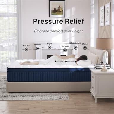 SUAYEA Full Size Mattress, 10 Inch Full Mattress in a Box, Medium Firm Motion Isolation with Gel Memory Foam and Pocket Spring, Strong Edge Support - Image 2