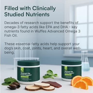 Wuffes Advanced Dog Hip and Joint Supplement with Glucosamine, Chondroitin, Omega 3, MSM, and Green Lipped Mussel, 30 Pork Flavored Chews for Large Dog Breeds - Image 3