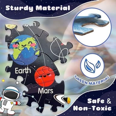 TALGIC Puzzles for Kids Ages 4-6 with Solar System Planets, 70 Piece Round Large Kids Floor Puzzles for Ages 3 4 5 6 7 8, Educational Toy Gift Jigsaw Puzzles for 5 Year Old Boys Girls - Image 5