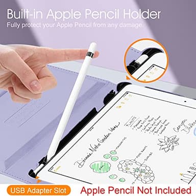 Fintie Rotating Case for iPad 9th Generation (2021) / 8th Generation (2020) / 7th Gen (2019) 10.2 Inch - 360 Degree Rotating Stand Cover with Pencil Holder, Auto Wake Sleep, Lilac Purple - Image 5