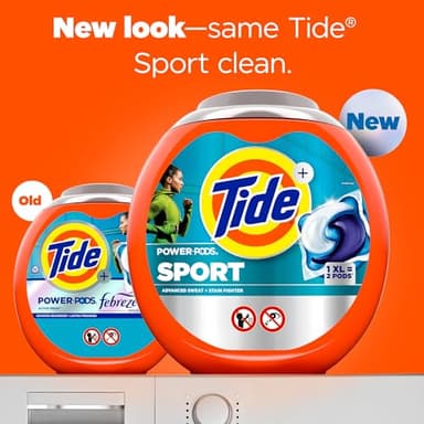 Tide Power PODS Laundry Detergent Pacs with Febreze Sport, 45 Count, HE Compatible, Febreze Freshness with Sport Odor Defense, Tide PODS Laundry Detergent - Image 2