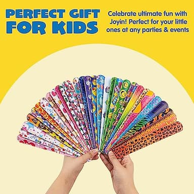 JOYIN 60 Pcs Slap Bracelets for Kids, Bulk Wristbands with Animals, Friendship, Heart, Party Favors, Classroom Prizes Birthday Exchanging Gifts,Goodies Bag Stuffers Fillers - Image 5