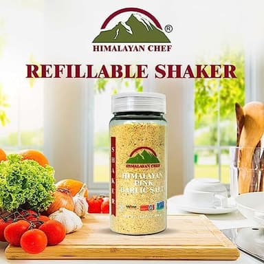 Himalayan Chef Garlic Salt Powder Shaker, 100% Pure & Naturally Extract from Whole Garlic Cloves, Non GMO & Gluten Free, Flavorful Aroma (Pack of 2) 12.35 Oz - Image 4