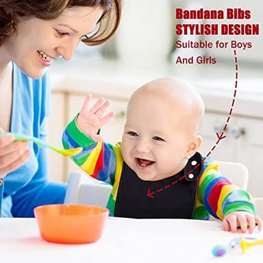 Benoxine Baby Bibs Soft and Absorbent Organic Cotton Bandana Bibs Set for Boys Girls Newborn Unisex Plain Colors 3-36 Months 12 Pcs - Image 6