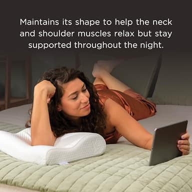 Tempur-Pedic TEMPUR-Ergo Neck Pillow, Medium Profile, White - Image 6