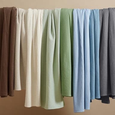 PHF 100% Cotton Waffle Weave Blanket King Size for Bed,Snag Proof Lightweight Breathable Moisture-Wicking Throw for Couch,Great for Layering in Cold Weather,Machine Washable,Home Decor-Loden Green - Image 6