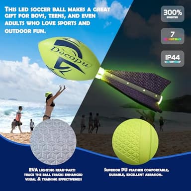 KASTUMBGA Premium Foam Glow in The Dark Football, Latest LED Light up Football, Color-Changing-Perfect Birthday&Camping Gift for Kids 8-15+,Sports&Outdoors Toys for Ages Kids 8 9 10 11 12 13 14 15 - Image 6