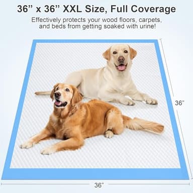 Upgraded 4XL 36"x36" Thicken 6 Layers Dog Pee Pads, Ultra Absorbent Pee Pads, Absorb up to 12 Cups, Leak-Proof & Quick Dry Puppy Pads for Puppy,Surgery, Older,Cats, Rabbits,30 Counts - Image 7