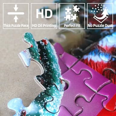 Northern Lights Landscape Jigsaw Puzzles for Adults Fantasy Fairy Cat 1000 Piece Book Room Puzzle for Adults with Letters on Back Challenging Family Puzzle - Image 5