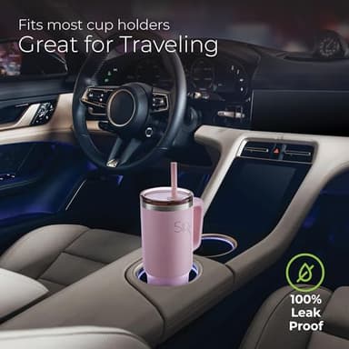 SIPX™ Insulated Tumbler With Lid And Straw, 40oz. Tumbler With Handle Keeps Cold 12 Hours, Water Bottle Thermos With Lid, BPA-Free Reusable Insulated Coffee Tumblers, Travel Mug Great For Beach Party - Image 5