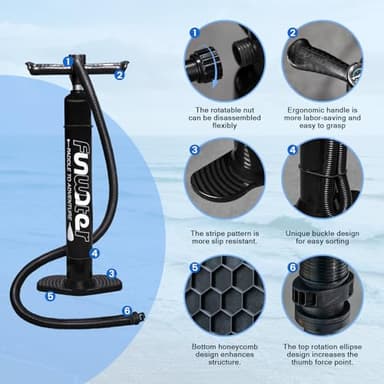 FunWater SUP Inflatable Stand Up Paddle Board 10'x31''x6'' Ultra-Light Inflatable Paddleboard with ISUP Accessories,Fins,Adjustable Paddle, Pump,Backpack, Leash - Image 8