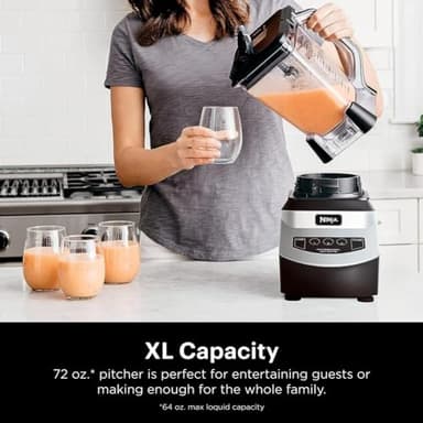 Ninja Blender, For-Smoothies, Salsa, Shakes, Slush, and-Frozen Drinks, Pitcher, and-Lid, for-Kitchen, Crushes Ice, Fruit, and-Veggies, 1000-Watt, Dishwasher Safe, Black, NJ601AMZ​ - Image 4