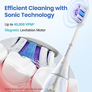 Etekcity Unisex Electric Toothbrush for Adults and Kids, Corded, White, 5 Modes, 2-Minute Timer, 3-Hour Battery Life, Travel Case - Image 2