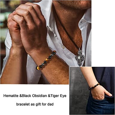 Sereney To My Dad Bracelet from Daughter as Dad Birthday Gifts, Adjustable Triple Protection Father Bracelet Birthday Gifts for Dad from Son Daughter Men Friends - Image 2