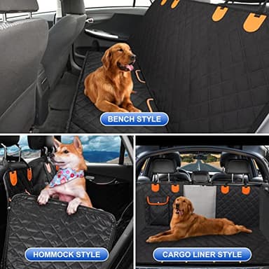 EasyHaWei Dog Car Seat Cover for Back Seat 600D Scratchproof Nonslip Durable Waterproof Cars Pet Backseat Covers with Mesh Window Dogs Hammock for Car，SUV, Truck (54" W x 58" L) - Image 5