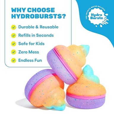 Hydroburst 6-pack Reusable Water Balloons by Relatable, For The Pool, Beach Toys And Outdoor Play Toys, Includes 6 Refillable Balloons - Image 3