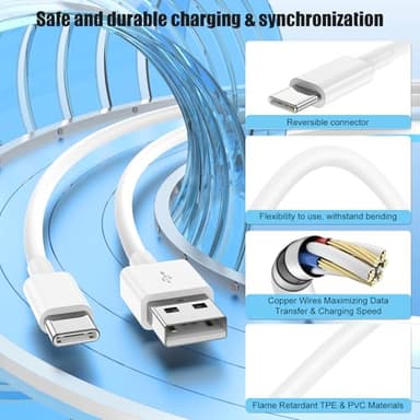 Car Carplay Cable for Apple iPhone 17 Pro Max/17 Air/16 Plus/15, 2Pack 3ft USB A to USB C Carplay Charger Cable Cord for iPad Pro 12.9/11 inch/iPad Air 5th/ipad Mini 6th Gen iPad Type C Charging Cable - Image 3