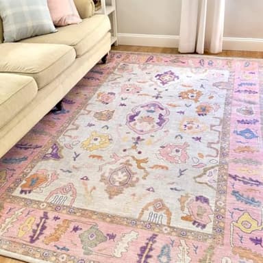 Fame Rugs Modern Oushak Rug. Vintage Turkish Oriental Inspired Small Area Rugs. Doormat Luxury Living Room Bedroom Bathroom Kitchen Entry 2' x 3' - Image 9