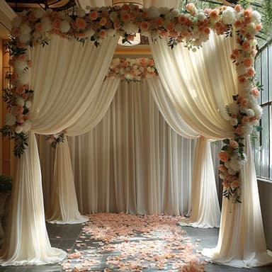 10x10ft Wrinkle Free Ivory Backdrop Curtain for Parties Soft Fabric Drapes Wedding Ivory Curtain Backdrop for Birthday Party Decorations Background for Photography 5x10ft,2 Panels - Image 9