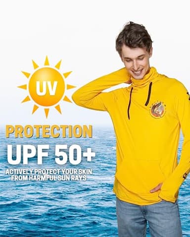 Fishing Shirts for Men,UPF50 Hooded Long Sleeve with Gaiter, Sun Protection Dry Fit Apparel, Cooling Moisture Wicking with Face Mask, Fishing Clothes for Men - Bass (X-Large, Teal) - Image 3