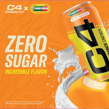 Cellucor C4 Performance Energy Drink | Zero Sugar Carbonated Preworkout Energy | 200mg Caffeine with Beta Alanine | Orange Creamsicle | 16 Fl Oz (12 Pack) - Image 5
