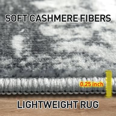 8x10 Area Rugs Washable Rug: Large Modern Abstract Living Room Rug Soft Anti-Skid Thin Carpet Indoor Floor Non-Shedding Carpets for Bedroom Dining Farmhouse Nursery Home Office Black Grey Gold - Image 4
