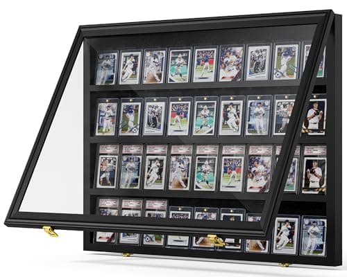 Mlikero Baseball Card Display Case, 36 Graded Card Display Frame Lockable, Trading Card Display with UV Protection Sports Card Display Case for Baseball Cards, Football Cards, Sports Cards - Image 1