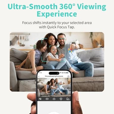 Indoor Camera, 3K HD Indoor Security Camera, 360° Pan/Tilt Pet Camera, 2-Way Audio, Siren, Night Vision, Baby/Pet Monitor with Phone App 2.4G and 5G WiFi, Compatible Alexa and Google Assistant - Image 4
