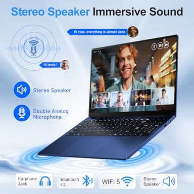 16 Inch Laptop Computer, Gaming Laptop 2025, 16GB RAM 1TB SSD, N150 Processor(Up to 3.6GHz), FHD 1920 * 1200, 180° Open, Backlit, BT4 WIFI5, Windows 11 Pro, 6000mAh/46.2Wh, Premium Navy - Image 5