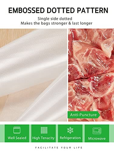 Syntus 11" x 150' Food Vacuum Seal Roll Keeper with Cutter Dispenser, Commercial Grade Vacuum Sealer Bag Rolls, BPA Free Food Vac Bags, Ideal for Storage, Meal Prep and Sous Vide - Image 4