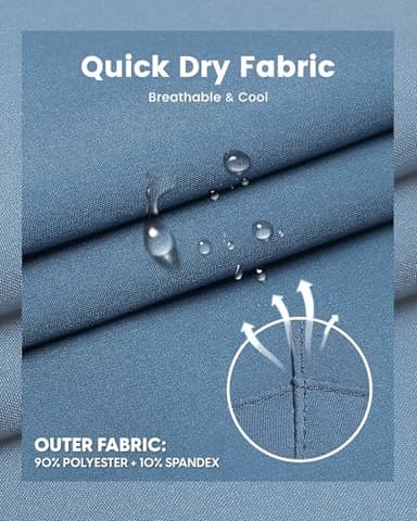 maamgic 5inch Mens Swimming Trunks with Compression Liner 2-in-1 Swim Trunks Stretch Quick Dry Swim Shorts with Zipper Pockets Blue and White Medium - Image 2