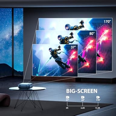 Mini Projector, iTJQ Portable Projector 1080P Supported for Indoor Outdoor Movies, Phone Projector Compatible with iOS/ Android, Laptop, TV Stick/ PS5, USB/HDMI/Type-C (Silver, VF370) - Image 6