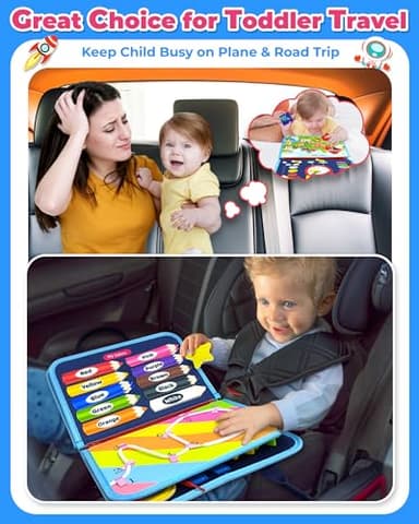 Gojmzo Busy Board Montessori Toys for Toddler Boy Birthday Gifts, Busy Book Sensory Toys for Toddlers, Learning Educational Toddler Travel Activities - Image 2