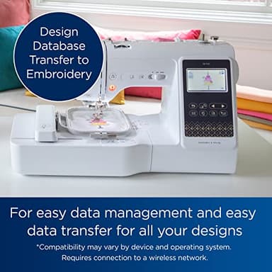 Brother SE700 Sewing and Embroidery Machine, Wireless LAN Connected, 135 Built-in Designs, 103 Built-in Stitches, Computerized, 4" x 4" Hoop Area, 3.7" Touchscreen Display, 8 Included Feet, White - Image 9