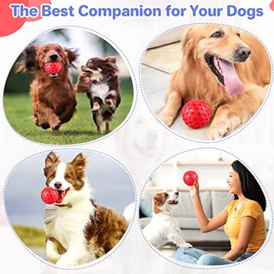 DISSKNIC Indestructible Squeaky Dog Balls for Aggressive Chewers, Interactive Dog Toys for Aggressive Chewers for Relieving Anxiety, Dog Chew Toy Balls for Small Medium Large Dogs, Outdoor Dog Toys - Image 5