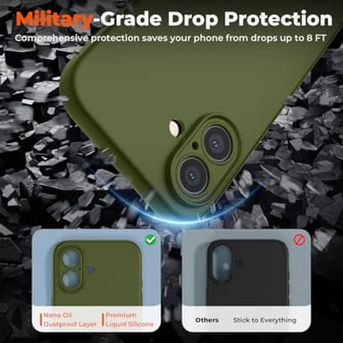 SUPFINE Designed for iPhone 16 Plus Case,Premium Liquid Silicone with [Soft Anti-Scratch Microfiber Lining][Upgraded Camera Protection] Slim Shockproof Phone Case for Men Women Girls,Cedar Green - Image 6