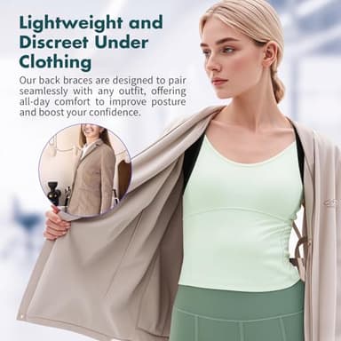 GROKIE Posture Corrector for Women and Men – Adjustable Back Brace for Posture Support,Comfortable and Breathable Back Straightener for Pain Relief (Medium) - Image 3