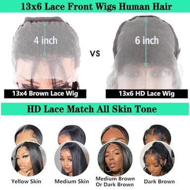 Body Wave Lace Front Wigs Human Hair 13x6 Lace Front Wigs Human Hair 200% Density 26 Inch 13x6 HD Lace Frontal HumanHair Wigs for Black Women With BabyHair - Image 7