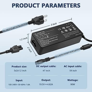 ELECBRAIN 90W Universal AC Adapter Laptop Charger Compatible with HP Dell Lenovo Acer Asus Toshiba IBM Sony Fujitsu Gateway Notebook Ultrabook Chromebook Power Supply Cord with 16 Connectors - Image 2
