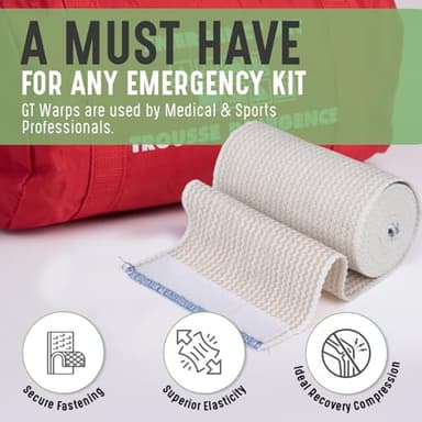 GT Premium Elastic Bandage Wrap (4" 50 Pack) - Hook & Loop Fasteners at Both Ends - Latex Free Hypoallergenic Compression Roll - Reusable Bandages for Waist, Legs, Elbow & Knee Wrap - Image 4