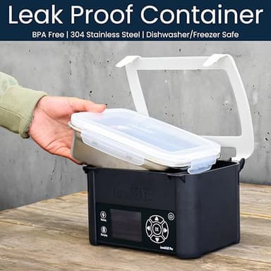 LunchEAZE Pro Cordless Heated Lunchbox – Battery-Powered, 4-Cup Capacity, 220°F Max, Automatic Scheduled Heating, Insulated Bag Included for Hot Meals Anywhere - Image 8