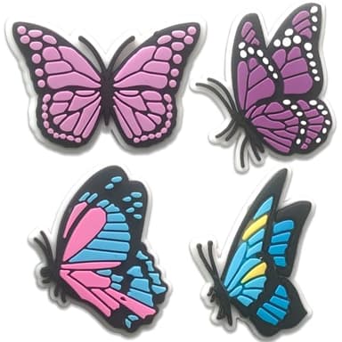 Butterfly & Flower Croc Charms for Girls - 30 PCS Colorful Shoe Decoration Pins for Clog Sandals,Cute Accessories for Kids,Women Party Favor Gifts - Image 4